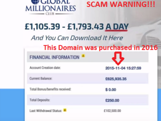 Global Millionaires Club SCAM and Malware. 